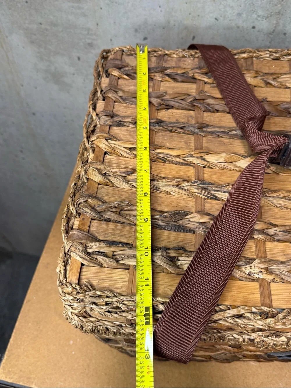 Vintage Wicker Picnic Basket- Isolated